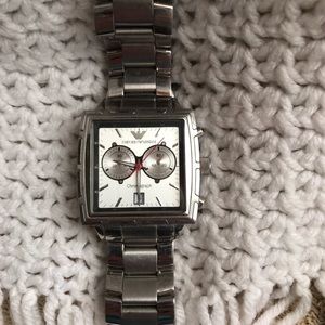 Emporio Armani Stainless Steel square wrist watch